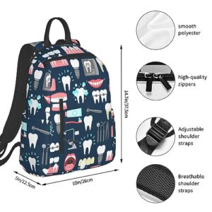 RIMENCH Big Backpack Travel, Or Work Bookbag Teeth Dental Seamless Pattern Laptop Daypacks