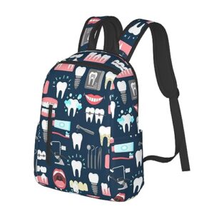 RIMENCH Big Backpack Travel, Or Work Bookbag Teeth Dental Seamless Pattern Laptop Daypacks