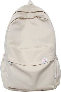 dfcdcoo difa backpack, difa’s bear plain backpack, sage green backpack kawaii cute backpack large capacity casual aesthetic backpack (white)
