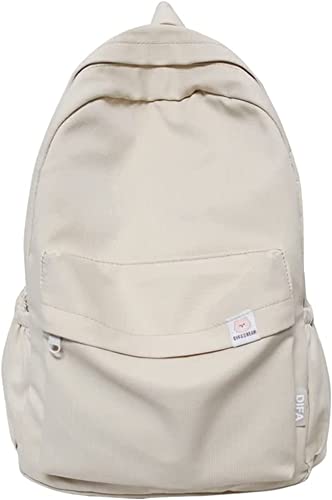 Dfcdcoo Difa Backpack, Difa’s Bear Plain Backpack, Sage Green Backpack Kawaii Cute Backpack Large capacity Casual Aesthetic Backpack (White)