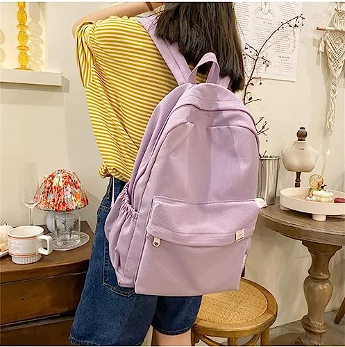 Dfcdcoo Difa Backpack, Difa’s Bear Plain Backpack, Sage Green Backpack Kawaii Cute Backpack Large capacity Casual Aesthetic Backpack (White)