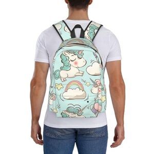 PEIXEN Cute Animal Rainbow Unicorn Travel Backpacks Laptop Backpack Lightweight Rucksack Casual Daypack Computer Bags for Women Men