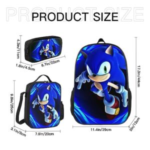 Sonic backpack - Fashion Cartoon Backpack Cute Print Backpack Travel Daypack Laptop Backpack - Hedgehog Backpack