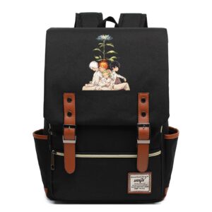 iryze teen the promised neverland student bookbag rucksack lightweight durable laptop bag durable canvas knapsack
