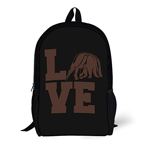 Love Giant Anteater 17 Inches Travel Backpacks Funny Shoulder Bag Lightweight Daypack