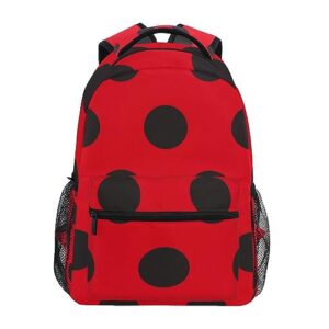 alaza ladybugs red black polka dot backpacks for girls boys school backpack kids bookbag 3rd 4th 5th grade elementary travel laptop shoulder bag students daypacks