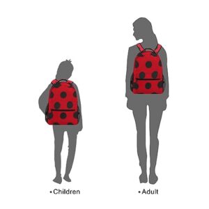 ALAZA Ladybugs Red Black Polka Dot Backpacks for Girls Boys School Backpack Kids Bookbag 3rd 4th 5th Grade Elementary Travel Laptop Shoulder Bag Students Daypacks