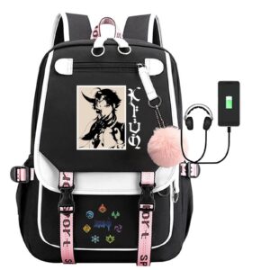 richsaikou genshin backpack anime impact outdoor dayback cartoon laptop bag 21l travel bag with usb charge port hutao xiao (f)