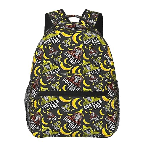 FVGWTVS Boy 3D Printing Gorilla Backpack Cute Cartoon Daily Large Capacity Backpack Gorilla Lightweight Cute Daybag 16 inch