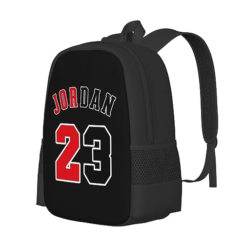 POYOMUK Basketball Number 23 Jordan Lightweight Backpack Casual Daypack Multi-Pocket Bags Waterproof Travel Gym Rucksack for Work Women Men