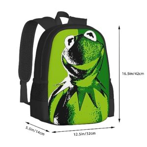 DSERC Kermit Cartoon The Frog Anime Backpacks Laptop Backpack Unisex Cartoon Double Shoulder Bag for Camping Travel Daypack