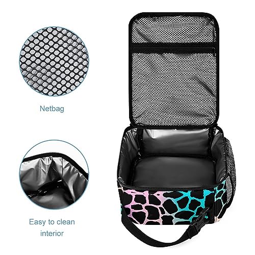 Wellhoope Custom Name Backpack 3PCS Set Cow Print Aesthetic Backpack Lunch Bag Pen Case 3 IN 1 Outdoor Daypack Travel Bag Double Shoulder Laptop Bag Climbing Backpack