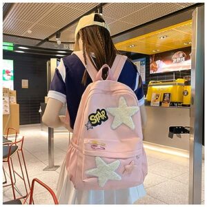 hunmui Y2k Backpack, Cute Kawaii Aesthetic Backpack for Women, Portable Daypacks for Travel (Pink)