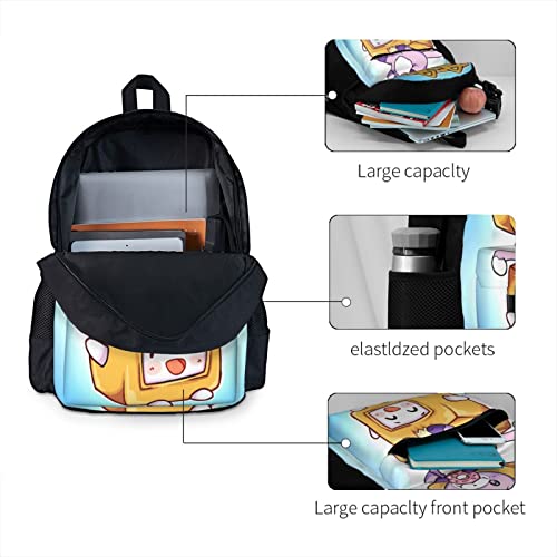 EgVgxir Backpack Foxy Anime Boxy Cartoon Double Shoulder Bag for Unisex 15.6 Inch Laptop Bagpack Large Capacity Travel Backpack for Hiking Work Camping