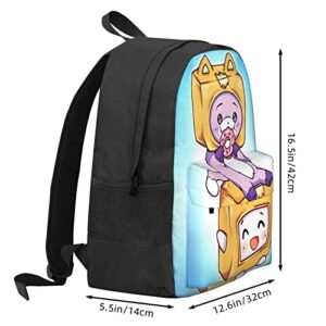 EgVgxir Backpack Foxy Anime Boxy Cartoon Double Shoulder Bag for Unisex 15.6 Inch Laptop Bagpack Large Capacity Travel Backpack for Hiking Work Camping