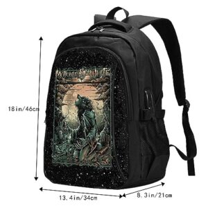 Motionless Rock In Band White USB Backpack,unisex casual book bags,traveling,camping,climbing,backpack suitable for office,study,notebook,laptop,business,multipurpose-backpacks.Fashion backpack.