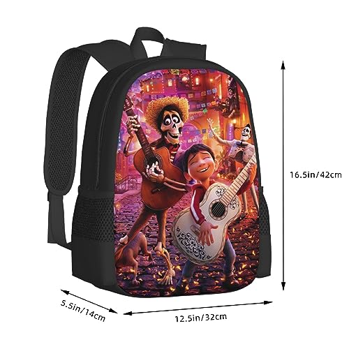 PTZHENGMAN Anime Backpack Movie Coco Canvas Couple Backpacks for Man Women Daily Quick Drying Simple Cartoon Daybags