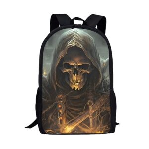 duolifu kids funny print backpack boys girls kindergarten preschool elementary bookbag school backpacks,grim reaper