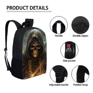 DUOLIFU Kids Funny Print Backpack Boys Girls Kindergarten Preschool Elementary Bookbag School Backpacks,Grim Reaper