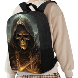 DUOLIFU Kids Funny Print Backpack Boys Girls Kindergarten Preschool Elementary Bookbag School Backpacks,Grim Reaper