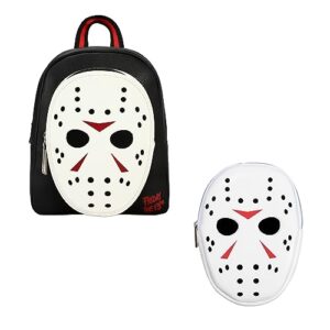 friday the 13th jason mask 2-pack backpack & coin purse combo set