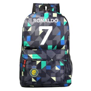 iryze teen soccer star cristiano ronaldo student bookbag lightweight canvas knapsack durable travel rucksack