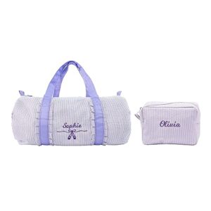 mt world personalized dance bags, seersucker travel bag & cosmetic bag, cosmetic bag and overnight bag set, cosmetic bag with weekender bag