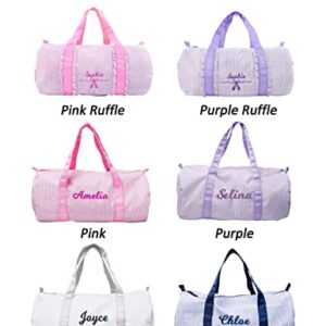 MT WORLD Personalized Dance Bags, Seersucker Travel Bag & Cosmetic Bag, Cosmetic Bag and Overnight Bag Set, Cosmetic Bag with Weekender Bag