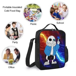 Un-der_tale Sans Backpack with Lunch Box Pencil Case 3 Piece Set Laptop Daypack Lunch Bag for Men Women