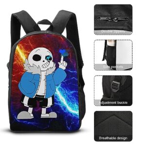 Un-der_tale Sans Backpack with Lunch Box Pencil Case 3 Piece Set Laptop Daypack Lunch Bag for Men Women