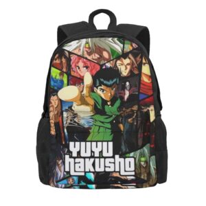 comfobond anime yu yu hakusho laptop backpack lightweight double shoulder bag travel daypack camping work hiking for men women