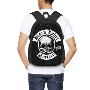 QDUqgTRds Black Metal Label Band Society Backpack,Multifunctional Unisex Classic Bookbags for Mens Popular Cute Daypacks-Climbing Camping Backpacks Suitable for Laptop Work