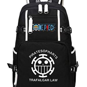 WANHONGYUE One Piece Anime Backpack Rucksack Laptop Book Bag Casual Dayback Black-4