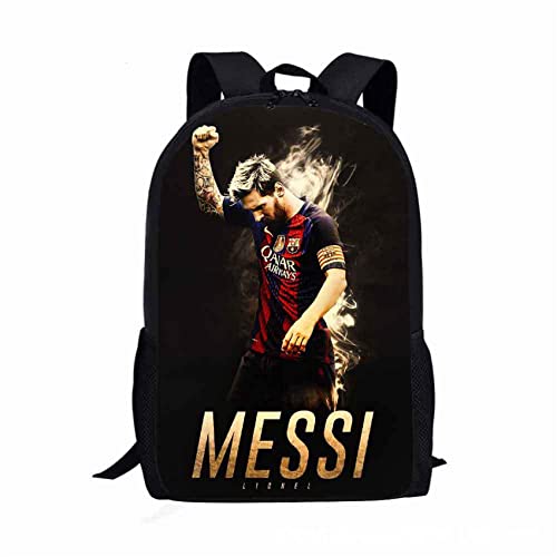 Unisex Messi Graphic Knapsack Water Resistant Travel Rucksack-Students Casual Daily Bookbag Teens Durable Daypack