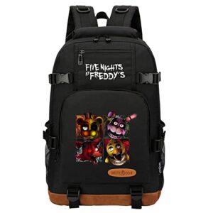 gin-back unisex five nights at freddy's printed bagpack casual travel knapsack-durable daily bookbag for youth,teens