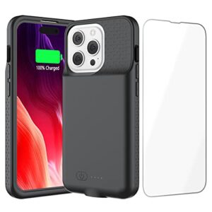 gin foxi battery case for iphone 14/14pro/13/13pro, real 7000mah ultra-slim battery charging case rechargeable anti-fall protection battery charger charger for iphone 14 pro/14/13/13pro(6.1 inch)
