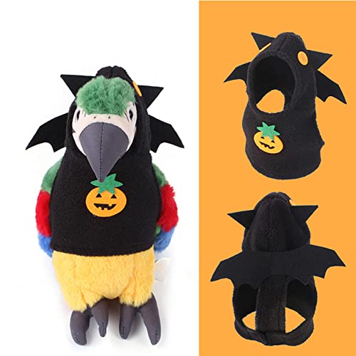 SEIS Bird Bat Costume with Wings Funny Halloween Small Pet Hoodie Pumpkin Parrot Apparel Winter Clothes for Parakeet Cockatiel Sun Conure (L (Chest Circumference 11"/28cm))