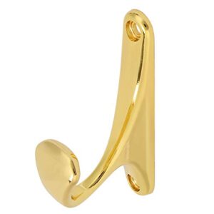 Metal Toilet Hook, Single Hook Wall Door Hanger for Hanging Clothes Hat Coat Bag Key Bathroom(Gold)