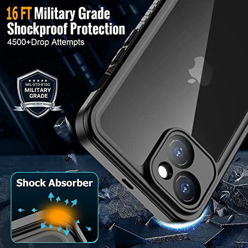 AMILIFECASES Clear iPhone 14 Plus Case,with Screen Protector,Waterproof iPhone 14 Plus Protective Case for Men Women,Apple iPhone 14 Plus Phone Case Heavy Duty Shock Proof