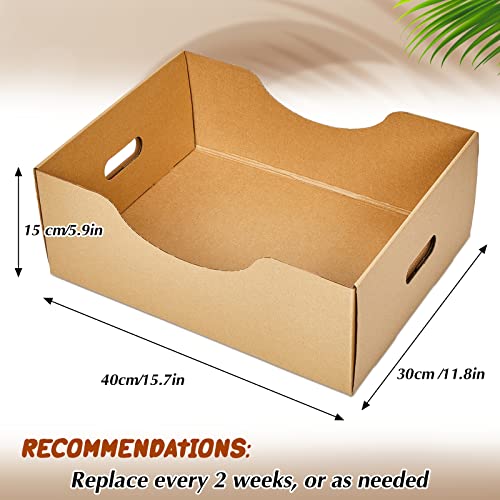 10 Pcs Disposable Litter Box for Cats Kitty Box Small Disposable Paper Cat Litter Trays Cardboard Litter Tray for Cats Small Pets Liner Animals Home Indoor Outdoor, 15.7 x 11.8 x 5.9 Inch