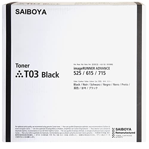 T03 Black Toner Cartridge Remanufactured (2725C001) Replacement for Canon Advance dx 525iF 525iFZ 615iF 615iFZ 715iF 715iFZ 527iF 527iFZ 617iF 617iFZ 717iF 719iF 719iFZ 619iF 619iFZ 529iF 529iFZ.