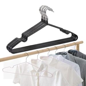 jingxinmy clothes hangers 20 pack,non-slip rubber coated metalshirt blouse hanger, for coat, suit, bridesmaid wedding, metal slim wire hanger (heavy duty black, 20)