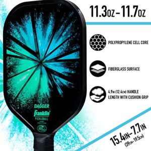 Franklin Sports Pickleball Paddle and Ball Set - (2) Dagger Fiberglass Pickleball Rackets + (4) X-40 Pickleballs - USA Pickleball (USAPA) Approved - 2 Player Pickleball Paddles + Balls Set