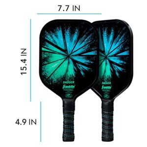 Franklin Sports Pickleball Paddle and Ball Set - (2) Dagger Fiberglass Pickleball Rackets + (4) X-40 Pickleballs - USA Pickleball (USAPA) Approved - 2 Player Pickleball Paddles + Balls Set