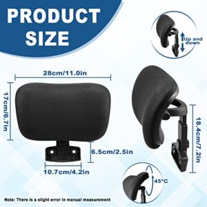 Adjustable Headrest for Office Chair, Universal Chair Head Neck Support Cushion Attachment Elastic Sponge Nylon Frame Head Rest Detachable Upholstered for Ergonomic Chair,Headrest Only (Black3.0)