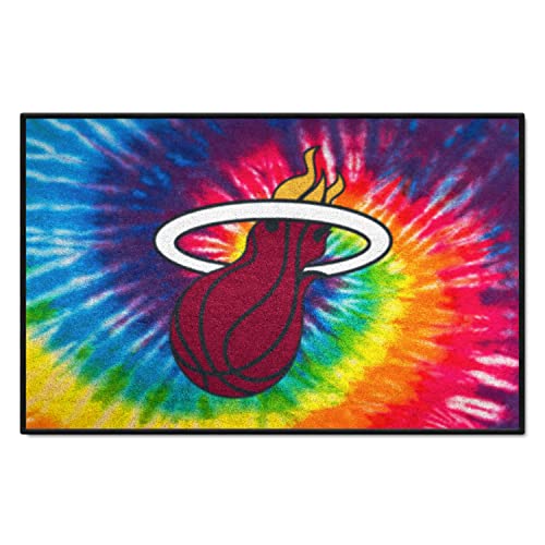 FANMATS 34397 Miami Heat Tie Dye Starter Mat Accent Rug - 19in. x 30in.