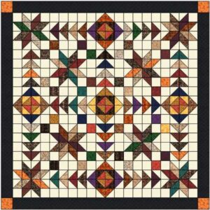 material maven quilt kit autumn sunset/queen/pre cut & ready to sew!!, multi color, (asqk-01-90-90)