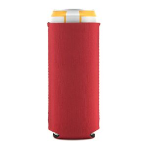 Snertz 10 Pack Slim Can Cooler Red Blank DIY Sublimation Durable Neoprene Insulated Skinny Beer, Seltzer,Can Holder Cooler Sleeve Coolies Fits 12 Oz Cans.