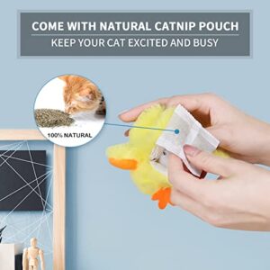 PetDroid Interactive Cat Toys for Indoor Cats, Rechargeable Touch Activated Duck Cat Squeaking Catnip Toy for Cats/Kittens, Plush Cat Exercise Toys (Interactive Duck Cat Toy)