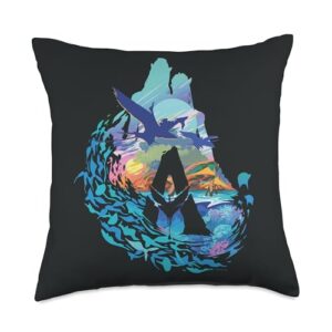 avatar way of water above and below the waves throw pillow, 18x18, multicolor